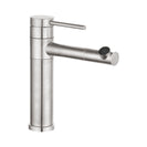 Bathroom Brushed Nickel Basin Mixer Tap Swivel Nozzle Faucet Stainless Steel - NZHomeware