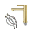 Bathroom Brushed Yellow Gold Basin Mixer Tap Swivel Nozzle Faucet Stainless Steel - NZHomeware