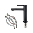 Bathroom Matte Black Basin Mixer Tap Swivel Nozzle Faucet Stainless Steel - NZHomeware