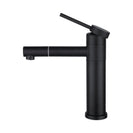Bathroom Matte Black Basin Mixer Tap Swivel Nozzle Faucet Stainless Steel - NZHomeware
