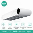 Bathroom UV Sterilizer Heated Towel Dryers Towel Warmer Disinfection White Intelligent Timer 600x170x80mm - NZHomeware
