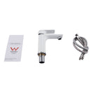 Bathroom White & Chrome Basin Mixer Solid Brass Vanity Tap - NZHomeware