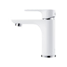 Bathroom White & Chrome Basin Mixer Solid Brass Vanity Tap - NZHomeware