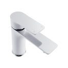 Bathroom White & Chrome Basin Mixer Solid Brass Vanity Tap - NZHomeware