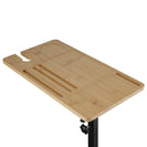 Bathtub Side Table Height - Adjustable 43–76 cm C - Shaped Bamboo Tray 360° Rotatable - NZHomeware