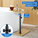 Bathtub Side Table Height - Adjustable 43–76 cm C - Shaped Bamboo Tray 360° Rotatable - NZHomeware