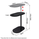 Bathtub Tray Table Adjustable Bath Side Table Wine Glass Sofa Side End Table Black - NZHomeware