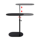 Bathtub Tray Table Adjustable Bath Side Table Wine Glass Sofa Side End Table Black - NZHomeware