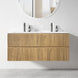 Lorenzo 1200MM Plywood Fluted Wall Hung Vanity - Light Oak Double Bowl