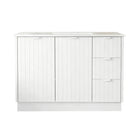 HERITAGE 1200MM Plywood Fluted Floor Standing Vanity - Matte White - NZHomeware