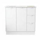 HERITAGE 900MM Plywood Fluted Floor Standing Vanity - Matte White - NZHomeware