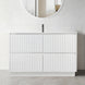 FLORAN-1 1200MM Plywood Fluted Floor Standing Vanity - Matte White