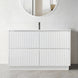 FLORAN-1 1200MM Plywood Fluted Floor Standing Vanity - Matte White - NZHomeware