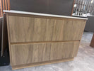 FLORAN-1 1200MM Plywood Fluted Floor Standing Vanity - Light Oak Double Bowl