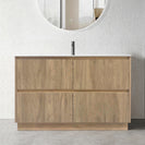 FLORAN-1 1200MM Plywood Fluted Floor Standing Vanity - Light Oak
