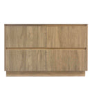 FLORAN-1 1200MM Plywood Fluted Floor Standing Vanity - Light Oak Double Bowl
