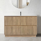 FLORAN-1 1200MM Plywood Fluted Floor Standing Vanity - Light Oak - NZHomeware