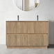 FLORAN-1 1200MM Plywood Fluted Floor Standing Vanity - Light Oak Double Bowl