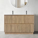 FLORAN-1 1200MM Plywood Fluted Floor Standing Vanity - Light Oak Double Bowl - NZHomeware