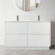 FLORAN-1 1500MM Plywood Fluted Floor Standing Vanity - Matte White Double Bowl