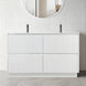 FLORAN-1 1500MM Plywood Fluted Floor Standing Vanity - Matte White Double Bowl - NZHomeware