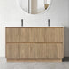 FLORAN-1 1500MM Plywood Fluted Floor Standing Vanity - Light Oak Double  Bowl