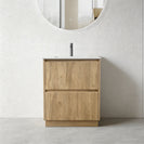 IU - FLORAN 600MM light oak fluted floor standing bathroom vanity - NZHomeware