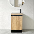 TAYLOR 450X250X850Mm Plywood Floor Standing Vanity - Black & Light Oak With Ceramic Top - NZHomeware