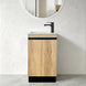 TAYLOR 450X250X850Mm Plywood Floor Standing Vanity - Black & Light Oak With Ceramic Top - NZHomeware