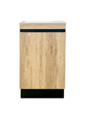 TAYLOR 450X250X850Mm Plywood Floor Standing Vanity - Black & Light Oak With Ceramic Top - NZHomeware