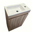 TAYLOR 450X250X850Mm Plywood Floor Standing Vanity - Light Oak With Ceramic Top - NZHomeware
