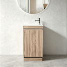 TAYLOR 450X250X850Mm Plywood Floor Standing Vanity - Light Oak With Ceramic Top - NZHomeware