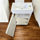TAYLOR 450X250X850Mm Plywood Floor Standing Vanity - White Gloss With Ceramic Top - NZHomeware