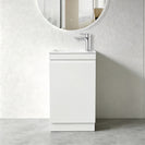 TAYLOR 450X250X850Mm Plywood Floor Standing Vanity - White Gloss With Ceramic Top - NZHomeware