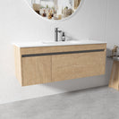 BC13 1200X460X460MM PLYWOOD WALL HUNG VANITY - LIGHT OAK WITH CERAMIC TOP - NZHomeware