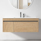 BC13 1200X460X460MM PLYWOOD WALL HUNG VANITY - LIGHT OAK WITH CERAMIC TOP - NZHomeware