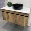 BC13 1200X460X460MM PLYWOOD WALL HUNG VANITY - LIGHT OAK WITH CERAMIC TOP - NZHomeware