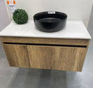 BC13 1200X460X460MM PLYWOOD WALL HUNG VANITY - LIGHT OAK WITH CERAMIC TOP - NZHomeware