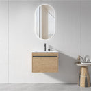 BC13 600X460X460MM PLYWOOD WALL HUNG VANITY - LIGHT OAK WITH CERAMIC TOP - NZHomeware