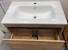 BC13 600X460X460MM PLYWOOD WALL HUNG VANITY - LIGHT OAK WITH CERAMIC TOP - NZHomeware