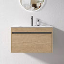BC13 750X460X460MM PLYWOOD WALL HUNG VANITY - LIGHT OAK WITH CERAMIC TOP - NZHomeware