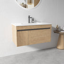 BC13 900X460X460MM PLYWOOD WALL HUNG VANITY - LIGHT OAK WITH CERAMIC TOP - NZHomeware