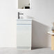 EMMA 400X250X850MM FLUTED Plywood Floor Standing Vanity - Matte White With Ceramic Top - NZHomeware
