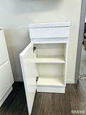 EMMA 400X250X850MM FLUTED Plywood Floor Standing Vanity - Matte White With Ceramic Top - NZHomeware