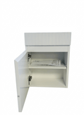 MAYA 420X220X505MM FLUTED PLYWOOD WALL HUNG VANITY - WHITE GLOSS WITH CERAMIC TOP - NZHomeware