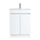 MADRID Slim 600X360X900MM Plywood Floor Standing Vanity - Gloss White With Ceramic Top - NZHomeware
