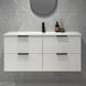 Billy 1210mm Plywood Matt White Wall Hung Fluted Curve Vanity - NZHomeware