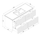 Billy 1210mm Plywood Matt White Wall Hung Fluted Curve Vanity - NZHomeware