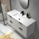 Billy 1210mm Plywood Matt White Wall Hung Fluted Curve Vanity - NZHomeware