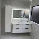 Billy 1210mm Plywood Matt White Wall Hung Fluted Curve Vanity - NZHomeware